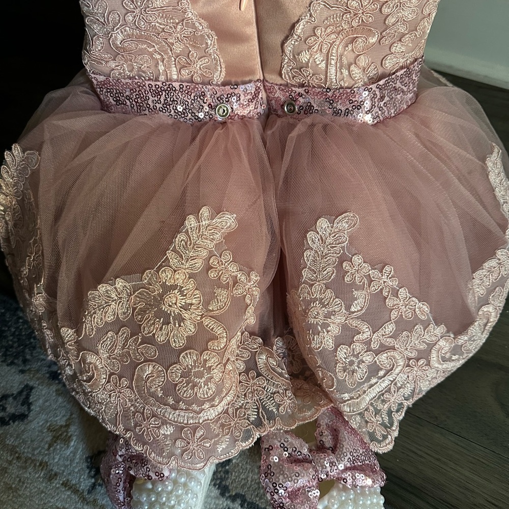 Pink Lace and Sequin Dress